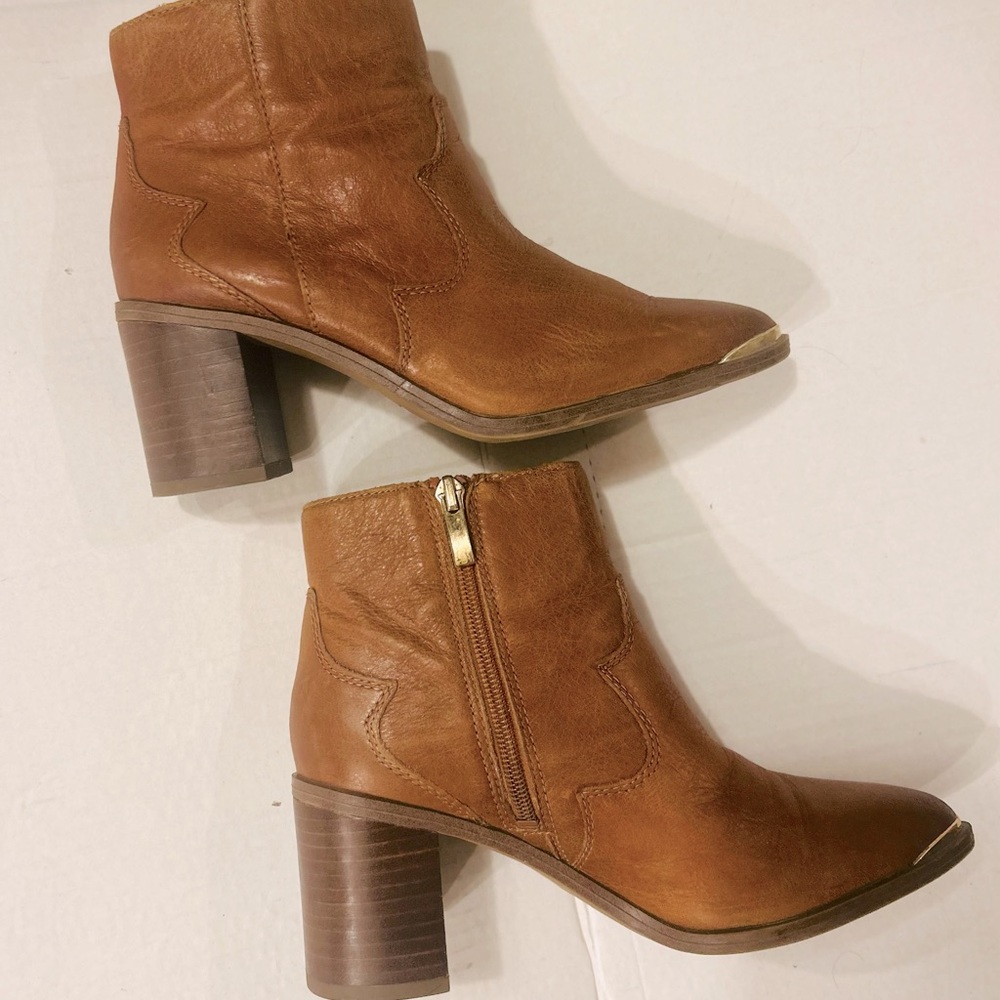 Franco Sarto Leather Bianco Terracotta Booties 6